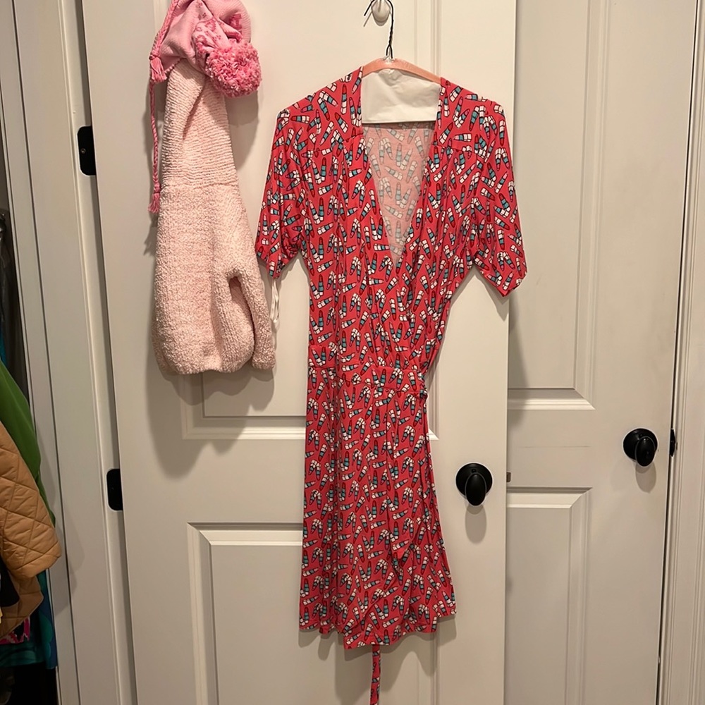 EUC vintage lipstick print Lilly Pulitzer dress size L